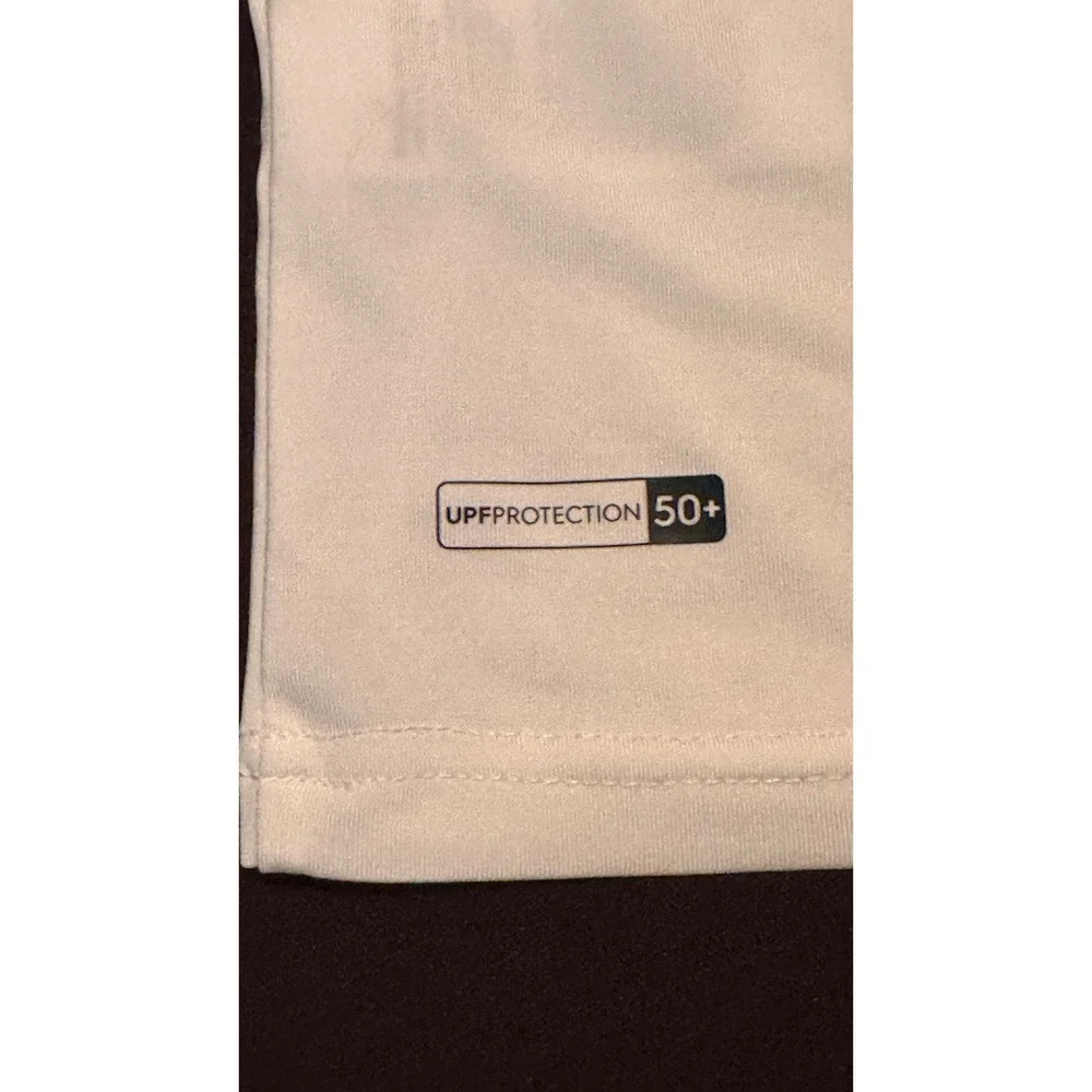 Quiksilver Mens White Short Sleeve Rash‎ Guard UPF 50+ Palm Graphic Swim Shirt L